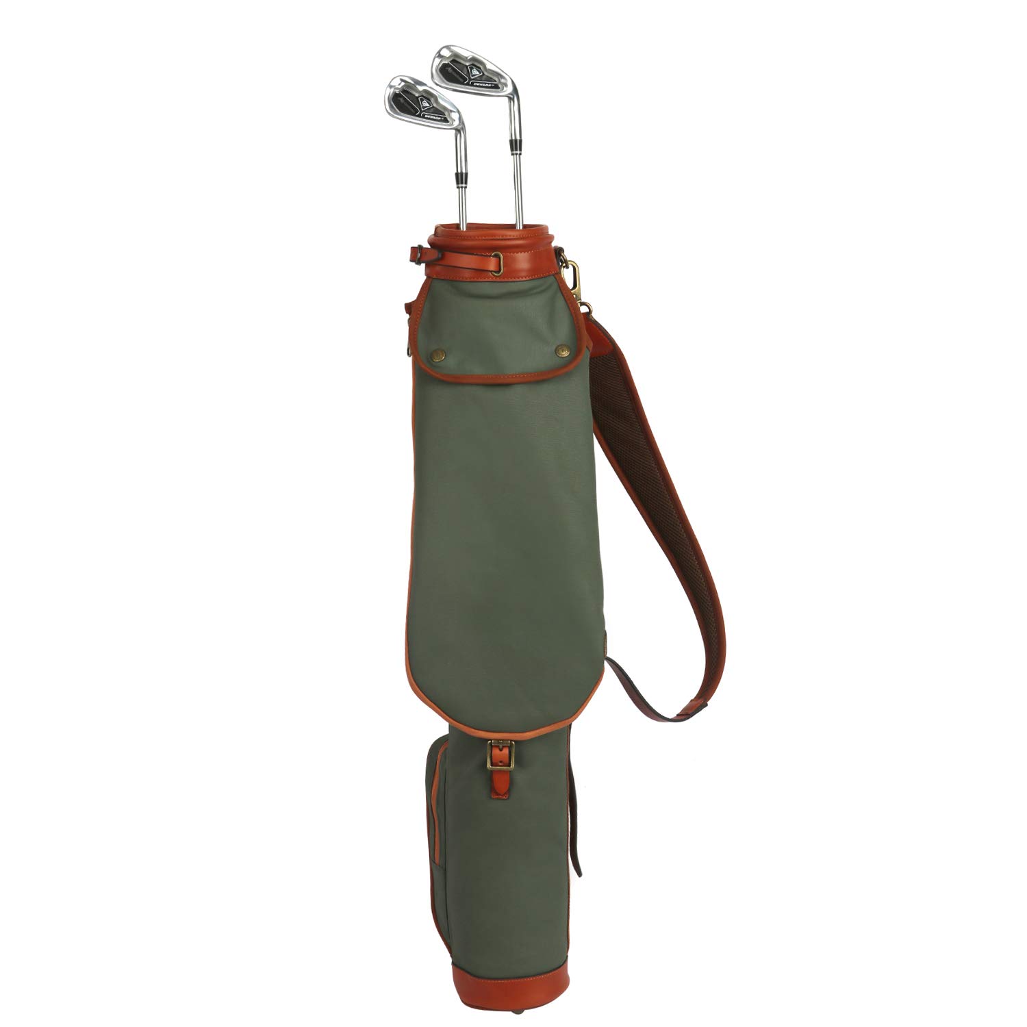 Vintage Golf Club Carry Bag - Durable Canvas & Leather Travel Case for Golf Clubs - Perfect for Golf Tournaments, Travel, and Practice Sessions