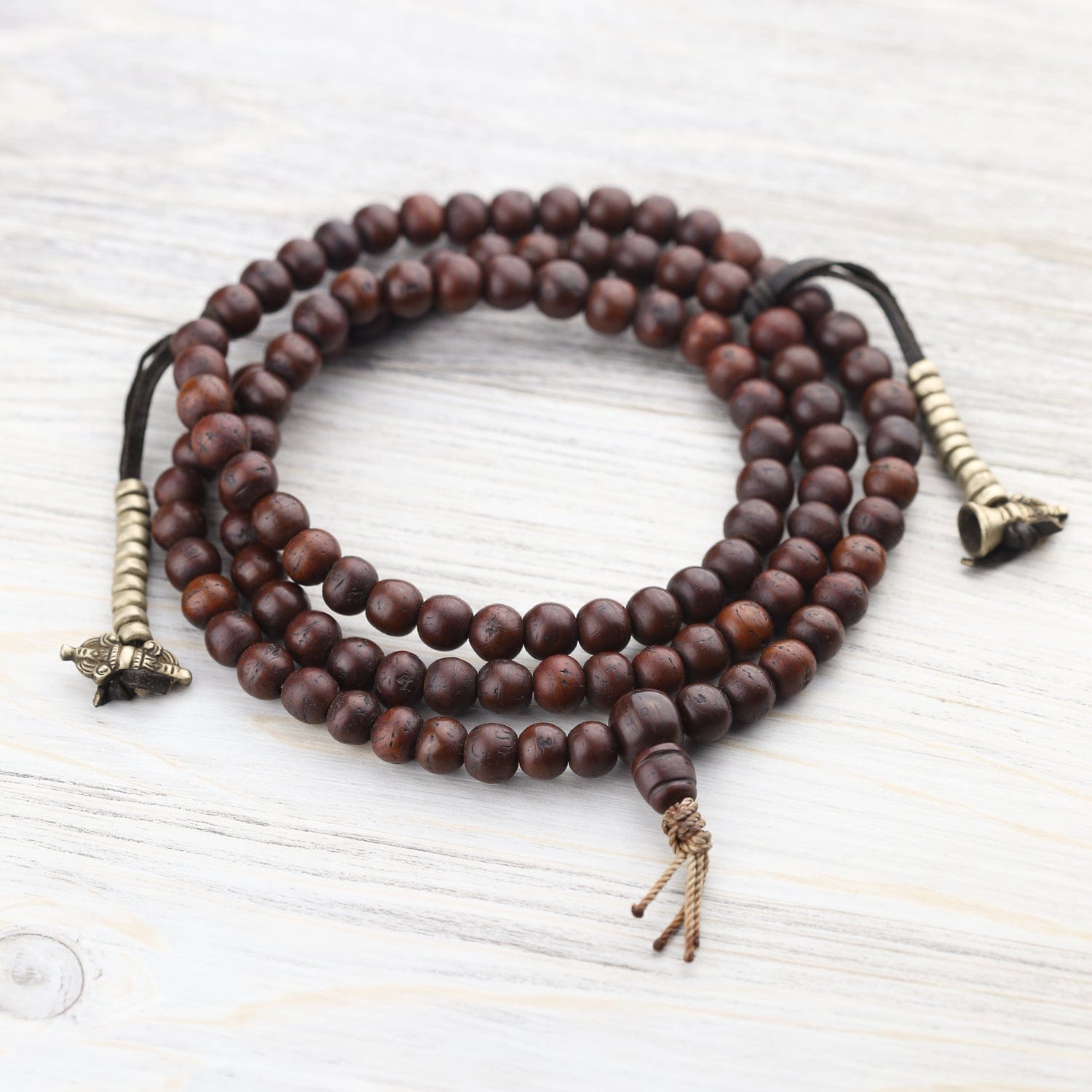 Authentic Bodhi Monk's Mala Beads - 108 Prayer Beads for Meditation, Yoga & Spiritual Practice - Buddhist Prayer Necklace for Mindfulness & Stress Relief
