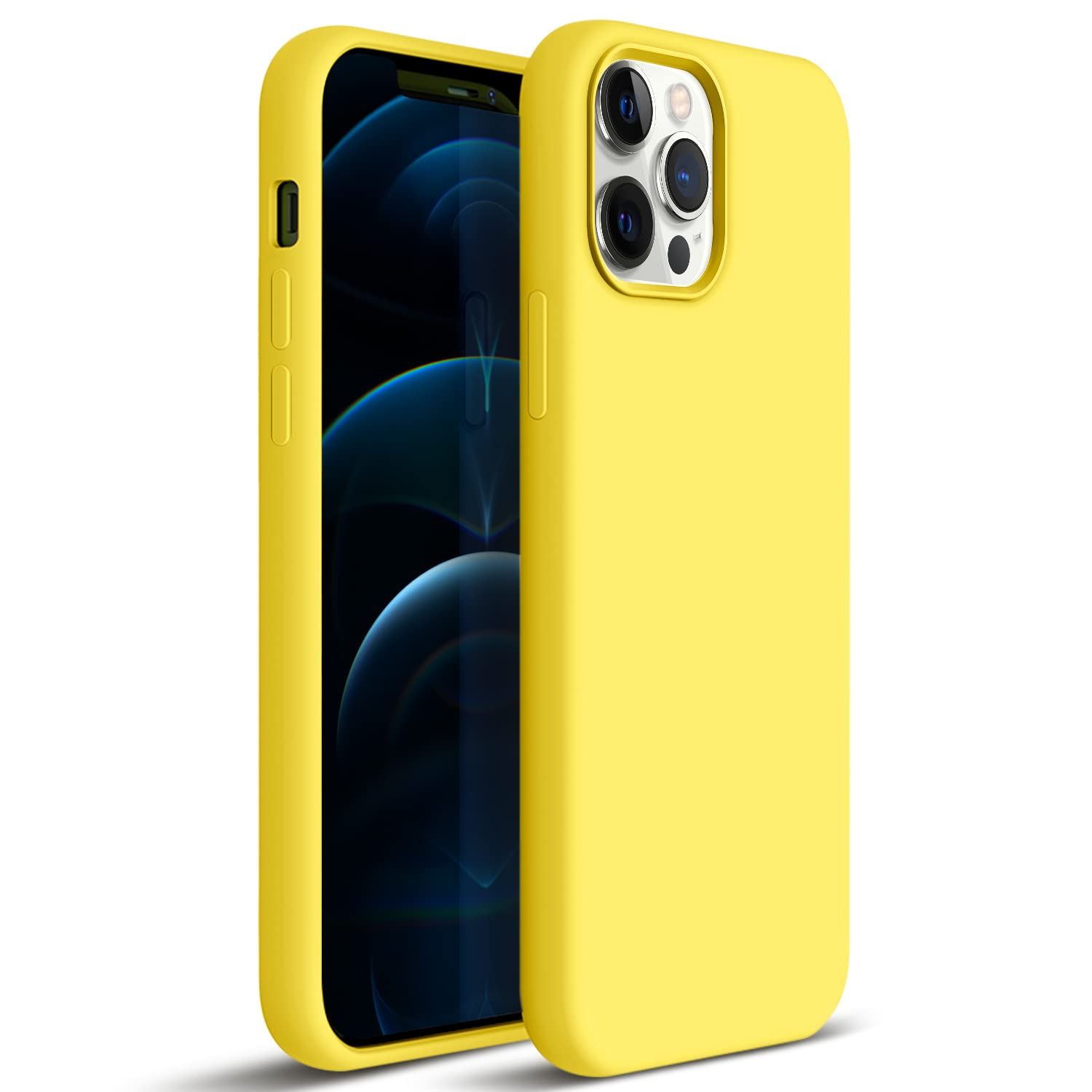 ZUSLAB Ultra-Thin Liquid Silicone Case for iPhone 12 Pro Max - Shockproof Soft Protective Cover (Yellow) | Perfect for Everyday Use, Travel & Outdoor Activities