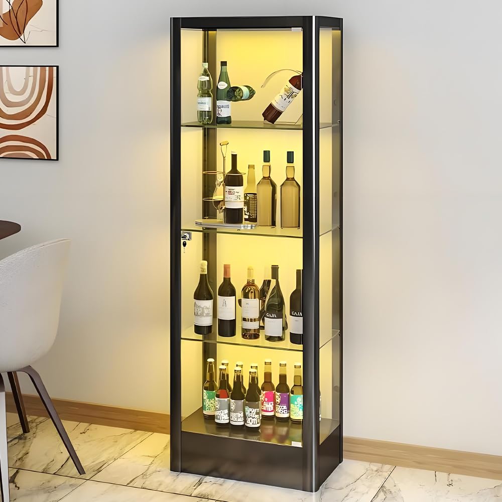4-Tier Tempered Glass Display Shelf with Locking Door - 20
