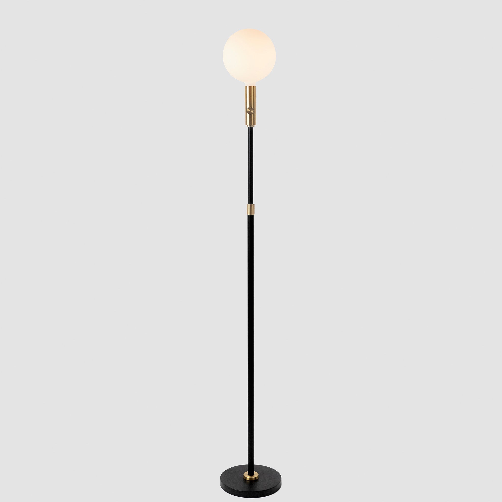 Adjustable Brass Floor Lamp with Sphere Shade - Modern Lighting for Living Room, Bedroom & Office Decor