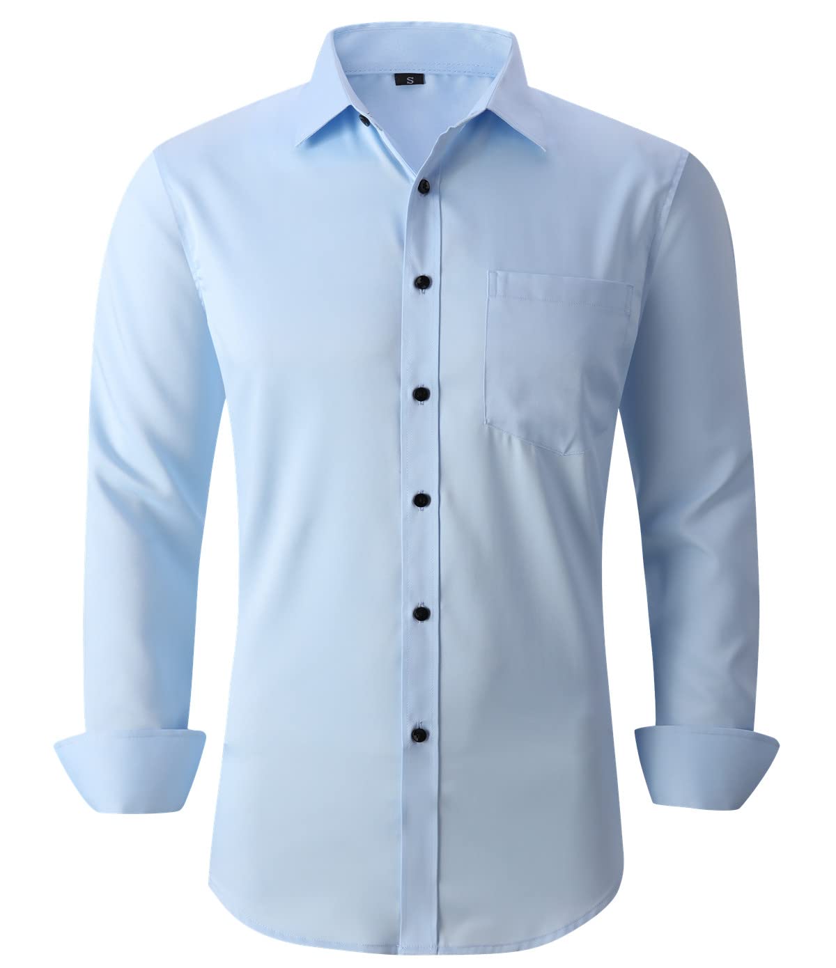 Premium Corfty Men's Long Sleeve Dress Shirt - Slim Fit Wrinkle-Free Stretch Button Down Oxford Shirt for Business, Office & Formal Occasions