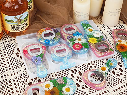 Epoxy Resin Bottle Opener Mold Kit - DIY Beer Opener Silicone Molds for Jewelry Making & Crafting - Perfect for Home Bars, Parties & Unique Gifts (6-Piece Set)