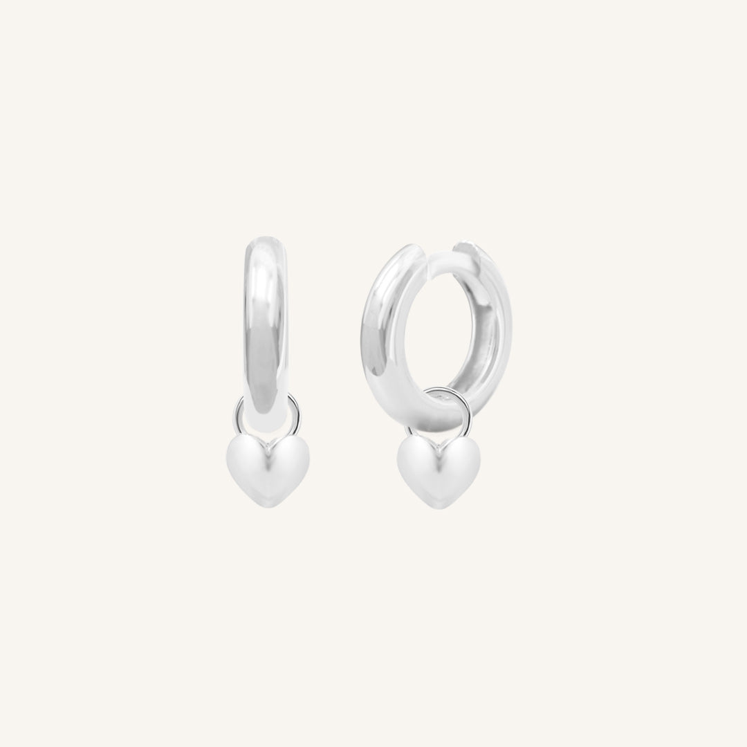 Behold Heart Plain Hoops - Minimalist Sterling Silver Hoop Earrings for Women | Perfect for Everyday Wear, Date Nights & Gifting