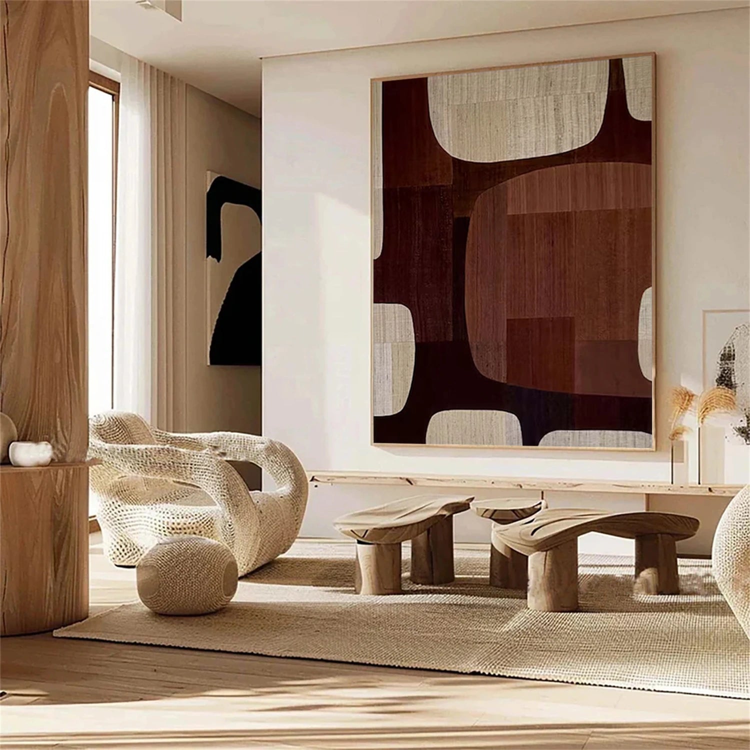 Beige & Brown Abstract Wall Art Print #BB140 - Modern Home Decor for Living Room, Bedroom & Office