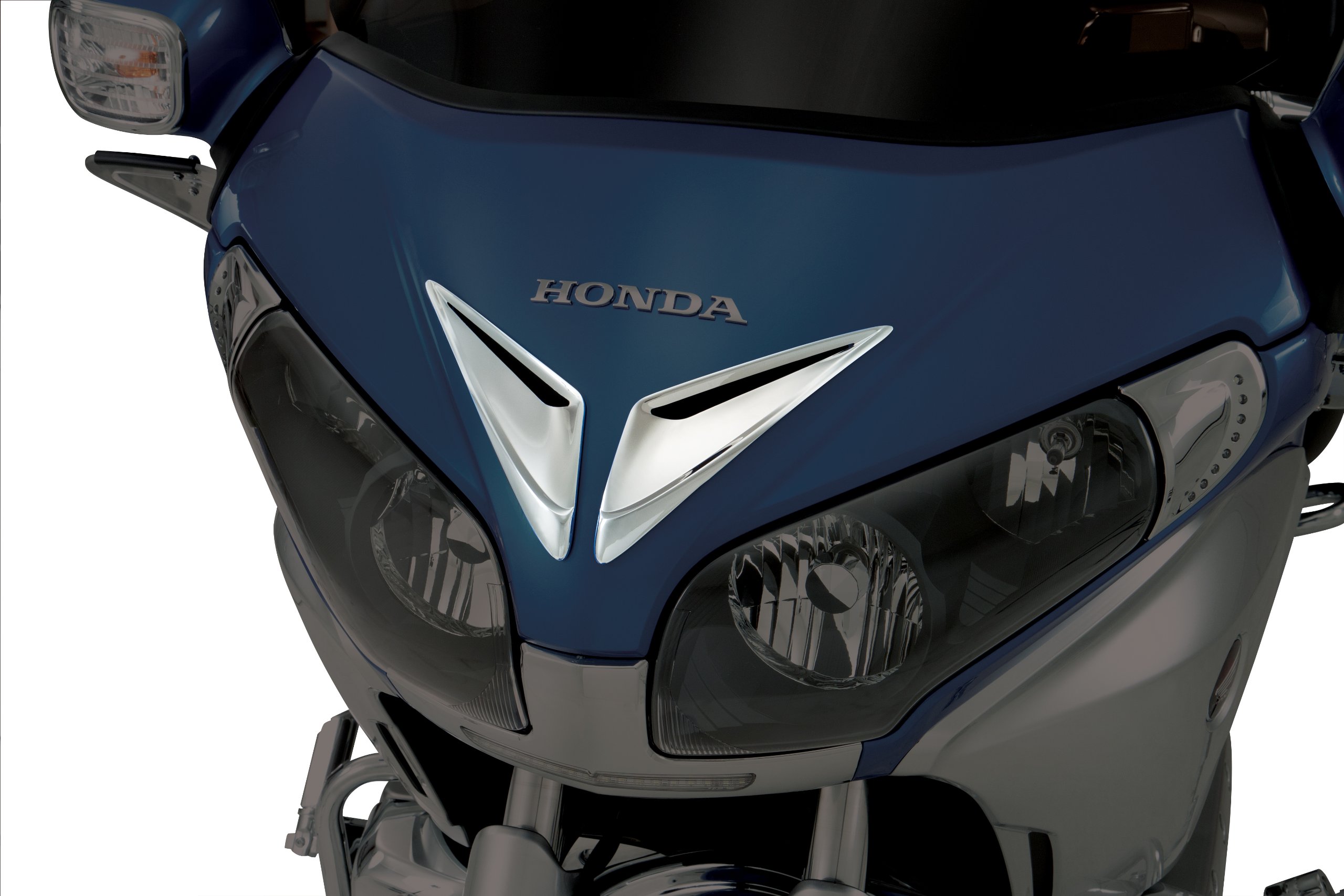 Show Chrome 52-796 Motorcycle Windshield Vent Trim for Honda GL1800 Goldwing 2012-2017 - Silver | Chrome Accessories | Enhances Airflow & Style for Touring Rides