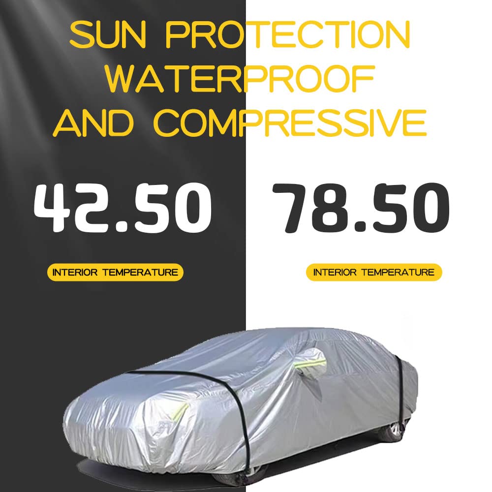 2023 Acura Integra Car Cover - Waterproof 190T High-Density Fabric for Indoor & Outdoor Use - Full Exterior Protection with Sunscreen (Sedan, Silver) | Perfect for Garage Storage, Winter Protection & Long-Term Vehicle Preservation