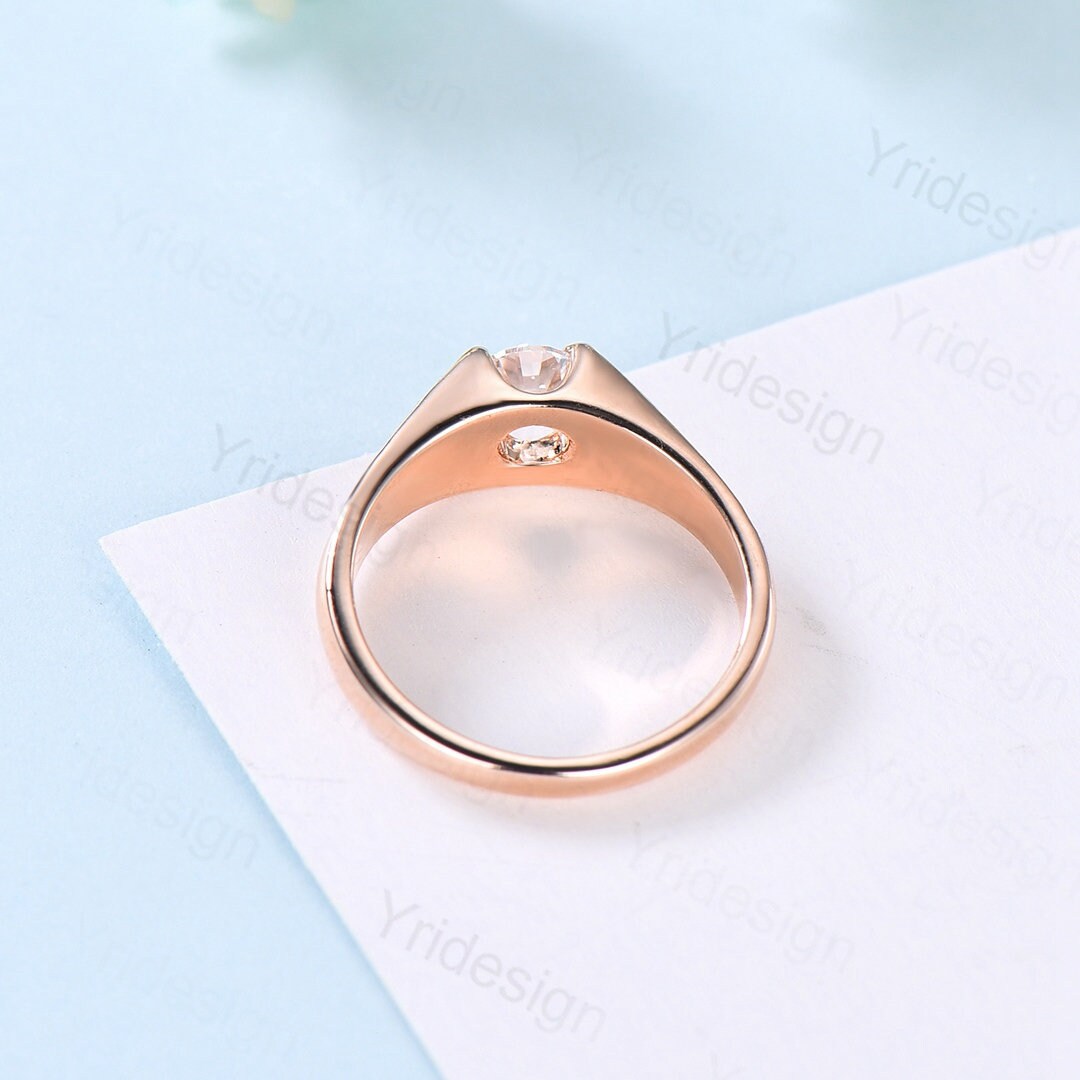 Elegant Moissanite Engagement Ring 14K Rose Gold, Art Deco Vintage Wedding Band, Promise Ring for Women, Bridal Jewelry Gift - Perfect for Proposals, Anniversaries & Special Occasions
