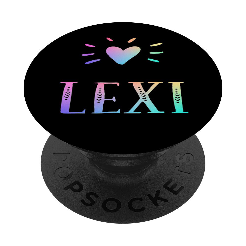 Lexi Gift Heart Rainbow Watercolor Love Name PopSockets PopGrip - Swappable Phone & Tablet Grip for iPhone, Samsung, iPad | Perfect for Valentine's Day, Birthday Gifts & Everyday Use