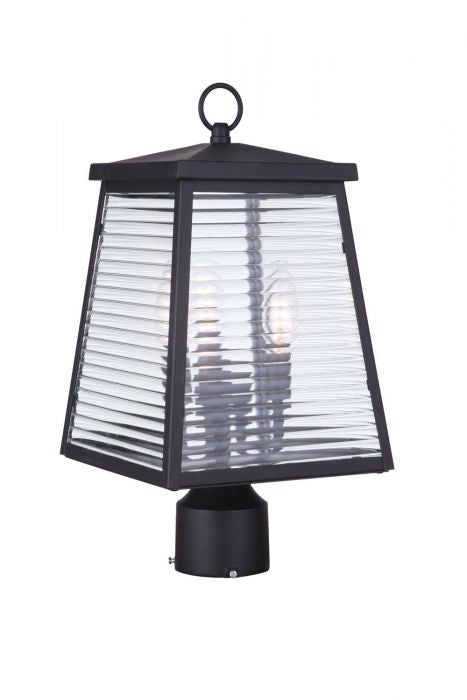 Armstrong 3-Light Outdoor Post Mount in Midnight Black - Durable Weatherproof Exterior Lighting for Patio, Garden, and Driveway