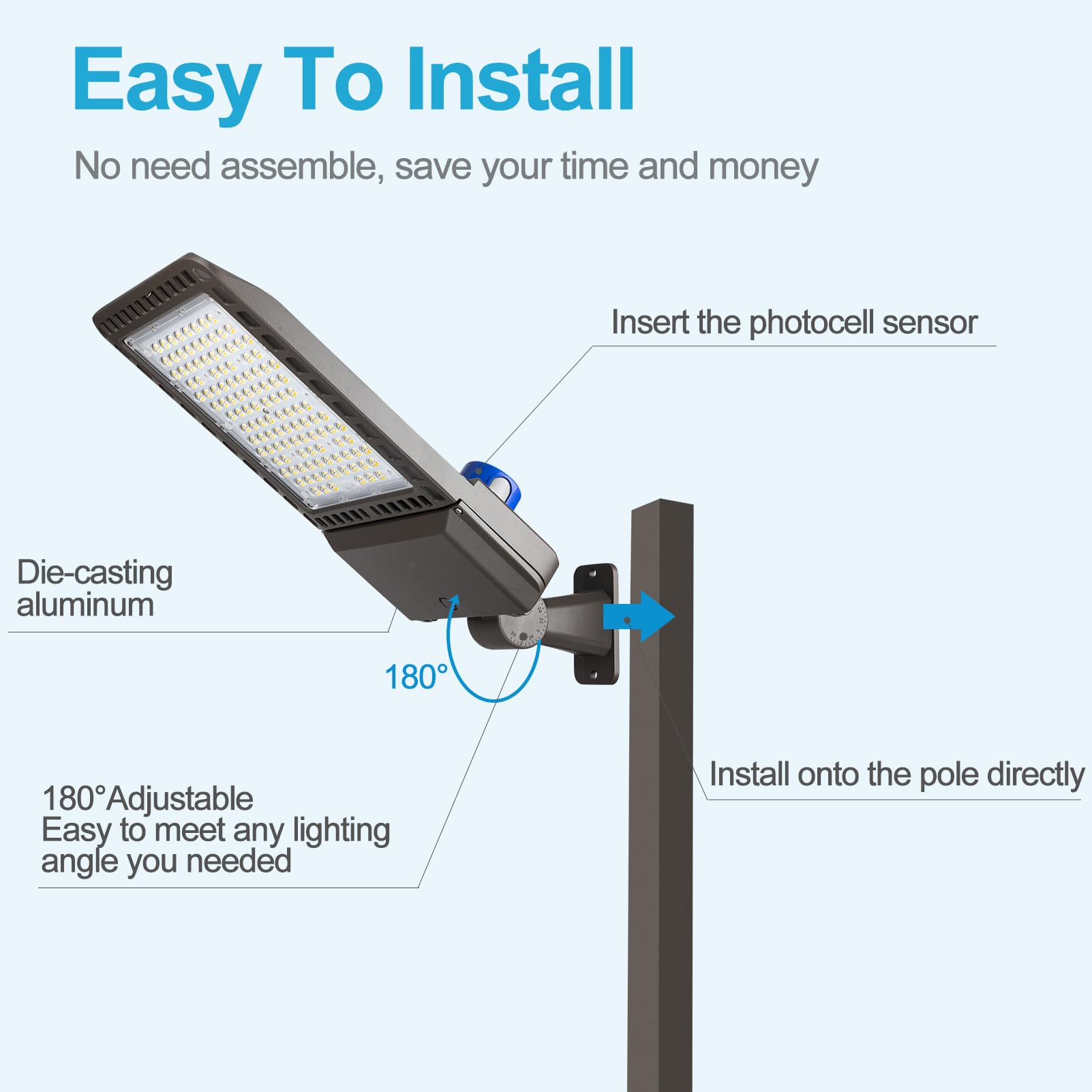 420W LED Parking Lot Light - 60,000LM IP65 Waterproof Shoebox Light with Photocell Sensor & Arm Mount - Commercial Outdoor Lighting for Parking Areas, Gas Stations, Warehouses (2-Pack)