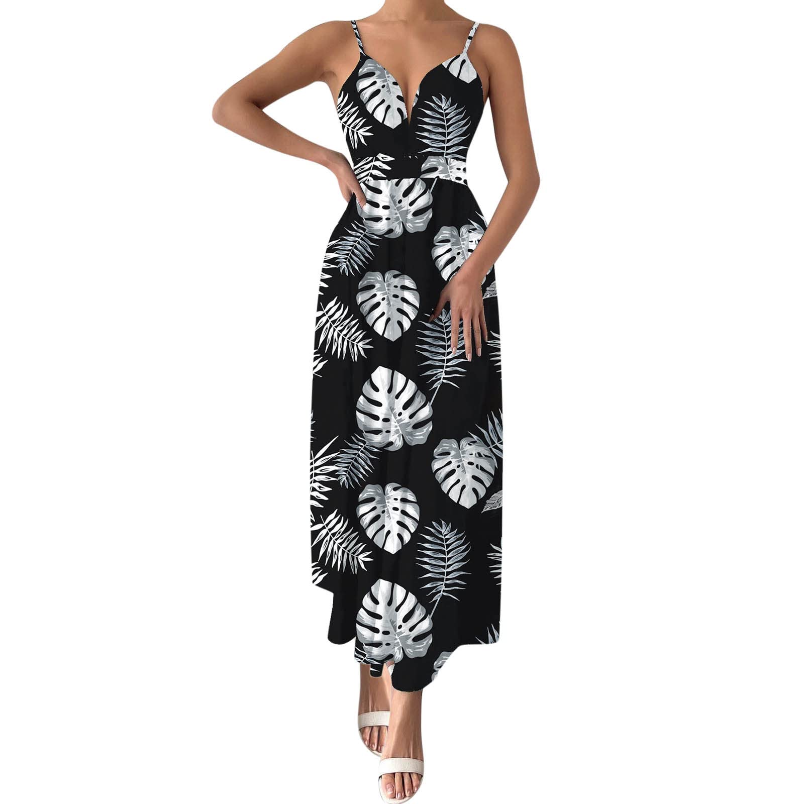 Elegant Sleeveless Floral Print Maxi Dress for Women - Perfect for Wedding Guest, Summer Casual & Beach Vacation Outfits