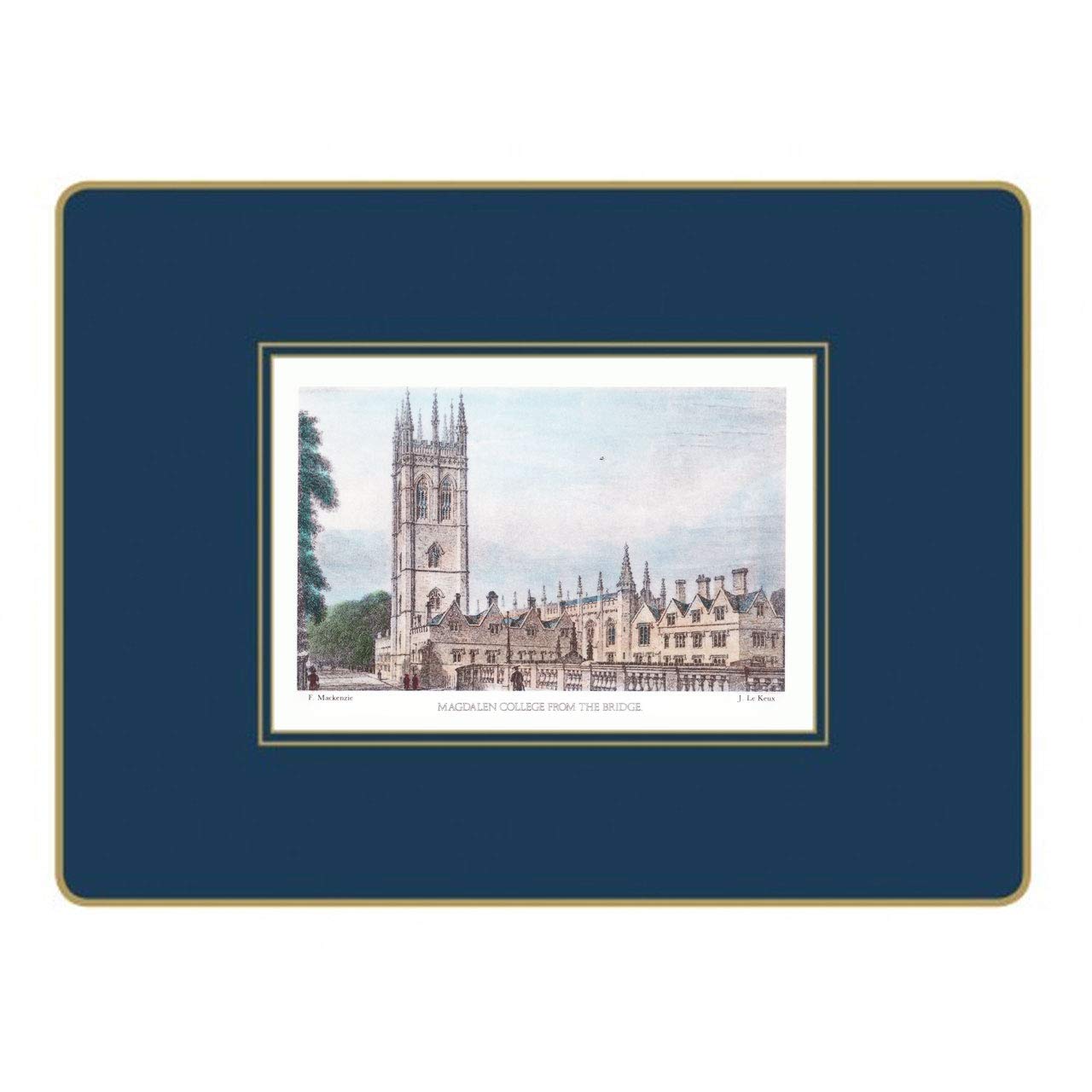 Oxford University Scenic Placemats Set of 4 - 11.73 x 8.74 Inch Elegant Table Decor for Dining Room, Kitchen & Home Entertaining - Lady Clare Collection
