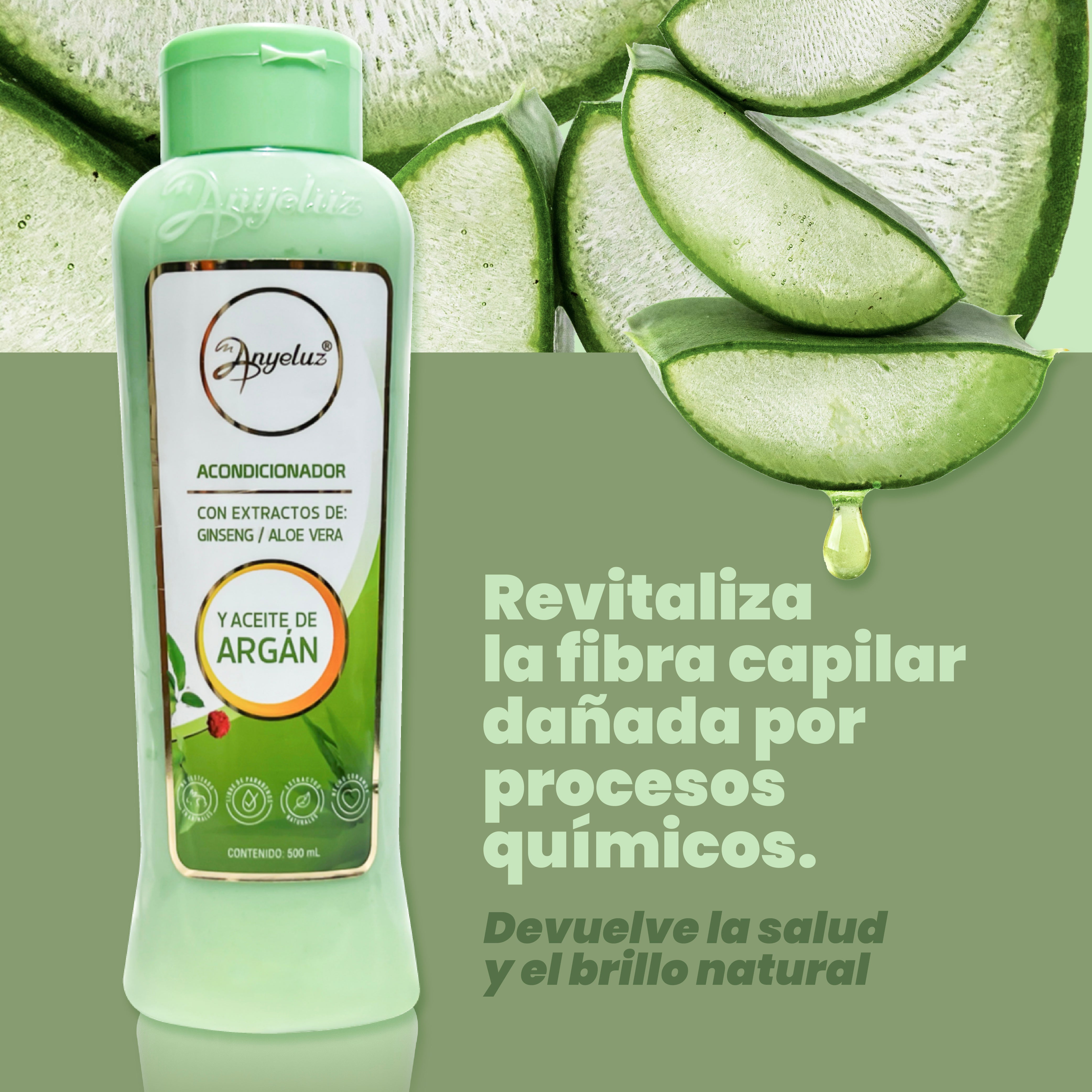 Anyeluz Argan & Aloe Vera Hair Conditioner - Deep Moisturizing & Repair for Dry, Damaged Hair - Perfect for Daily Use & Salon-Quality Results at Home