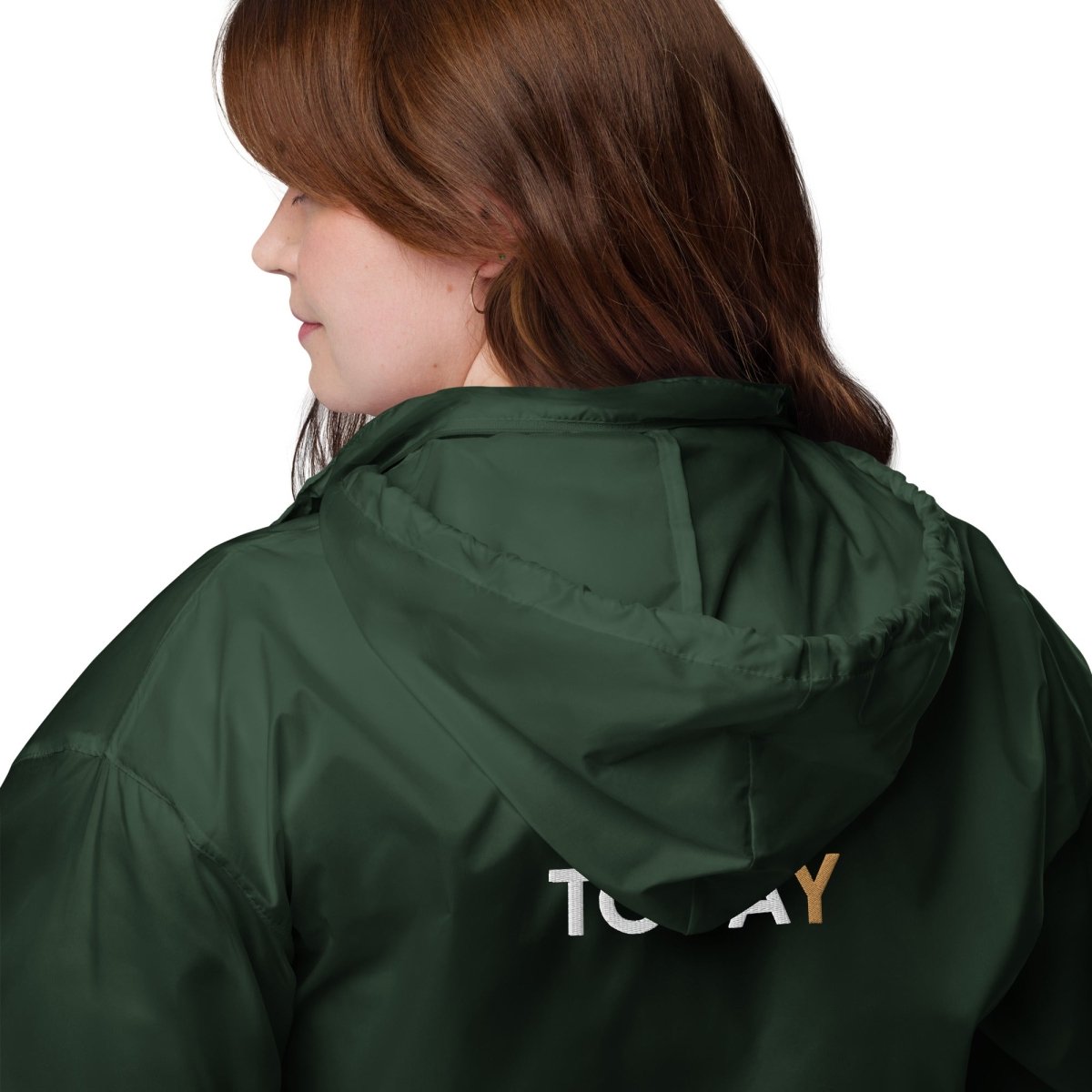 Just for Today Embroidered Windbreaker - Unisex Lightweight Jacket for Men & Women - Perfect for Outdoor Activities, Running, Hiking & Casual Wear