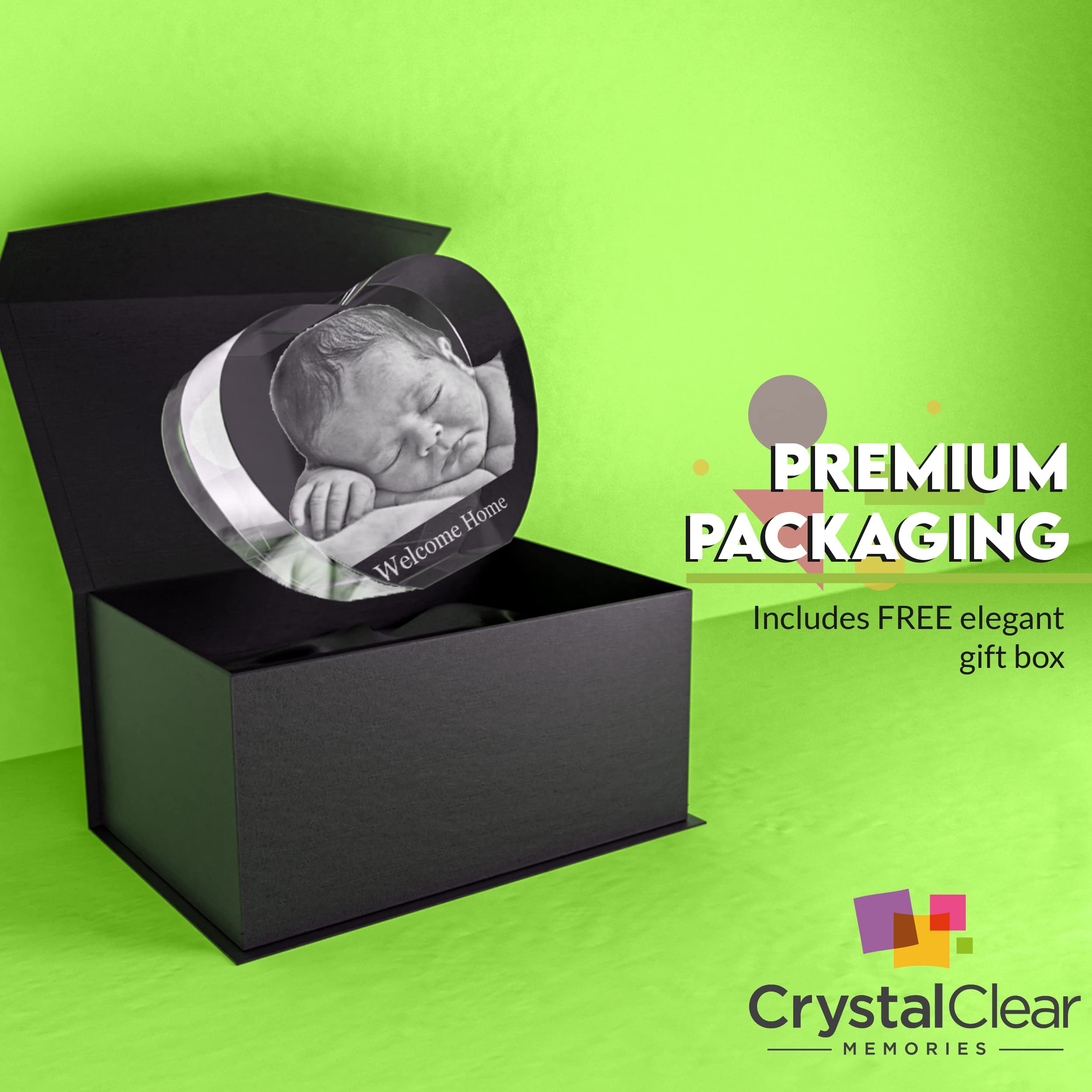 Personalized 3D Crystal Photo Gift - Custom Laser Engraved Heart Keepsake for Christmas, Birthday & Anniversaries | Perfect for Mom, Dad, Men & Women | Unique Memorial Present for Home & Office Decor
