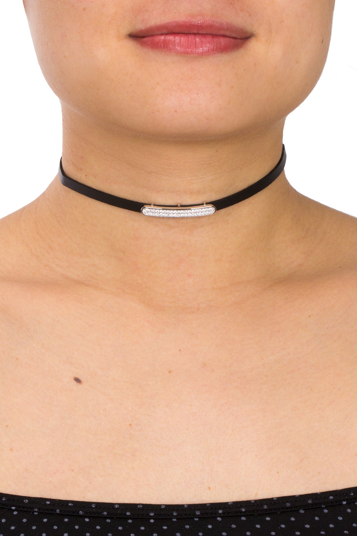 Elegant Crystal Leather Choker Necklace for Women - Gothic Punk Fashion Accessory - Perfect for Parties, Concerts, and Everyday Wear