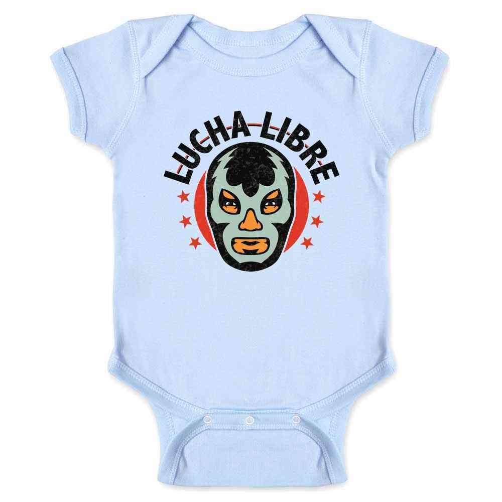 Pop Threads Lucha Libre Retro Mexican Wrestler Wrestling Bodysuit for Baby Boys & Girls - Perfect for Wrestling-Themed Parties, Halloween Costumes & Fun Photo Shoots