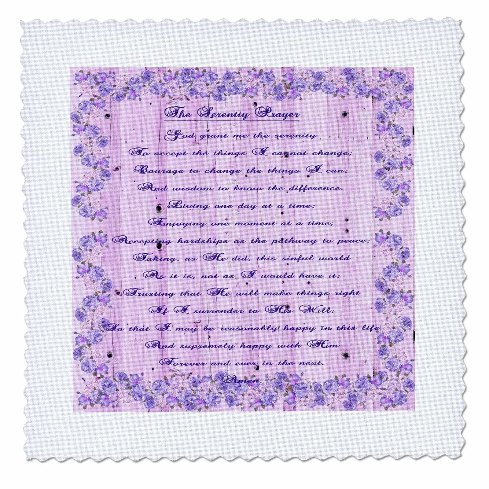 10x10 Inch Quilt Square with Serenity Prayer - Inspirational 12 Step Recovery Prayer for Change - Perfect for AA Meetings, Home Decor & Gift Giving