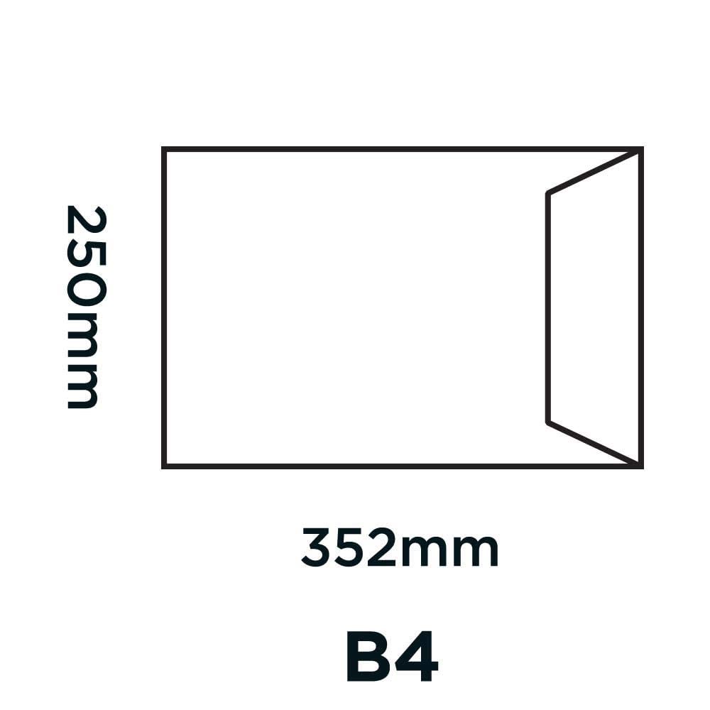 Purely Packaging B4 352x250mm Peel & Seal Board Back Pocket Envelopes (8111) - White, Pack of 125 | Ideal for Mailing Documents, Invoices & Business Correspondence