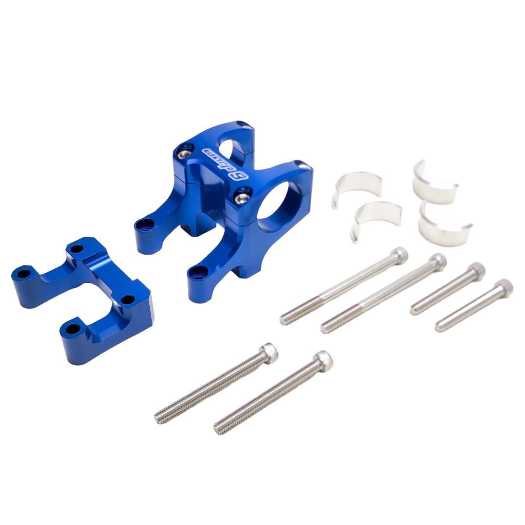 Warp 9 Triple Clamp Handlebar Mount for Talaria, Surron, E-Ride Pro, 79Bike Electric Dirt Bikes - 20mm Spacer & Riser Kit with Bolts - Multiple Color Options (Blue) - Perfect for Off-Road Riding & E-Moto Upgrades