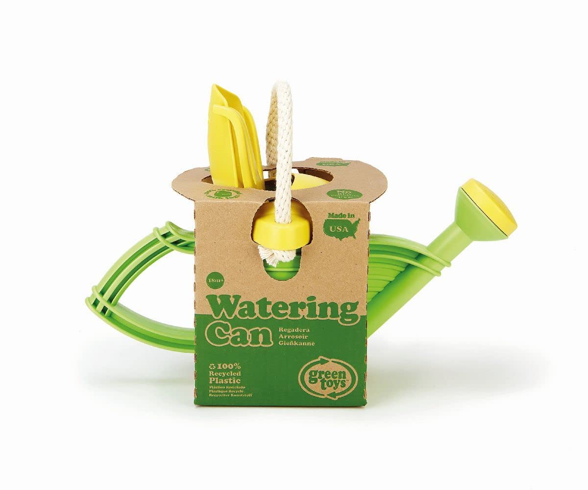 **Green Toys Watering Can - Eco-Friendly Kids Gardening Toy for Outdoor Play, Watering Plants, Sandbox Fun & Pretend Play**