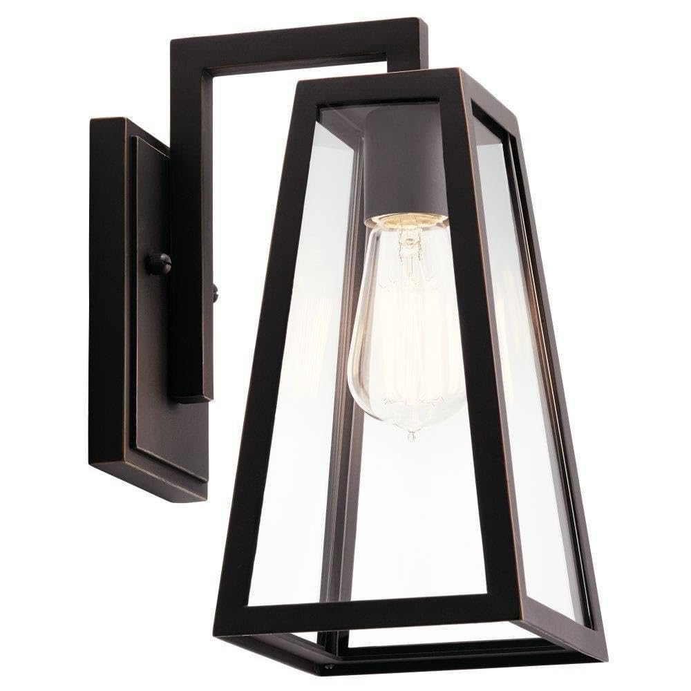 Kichler 49330RZ Delison Outdoor Wall Sconce - 1 Light 75W Rubbed Bronze Fixture for Porch, Patio & Garden Lighting | Weather-Resistant Exterior Sconce