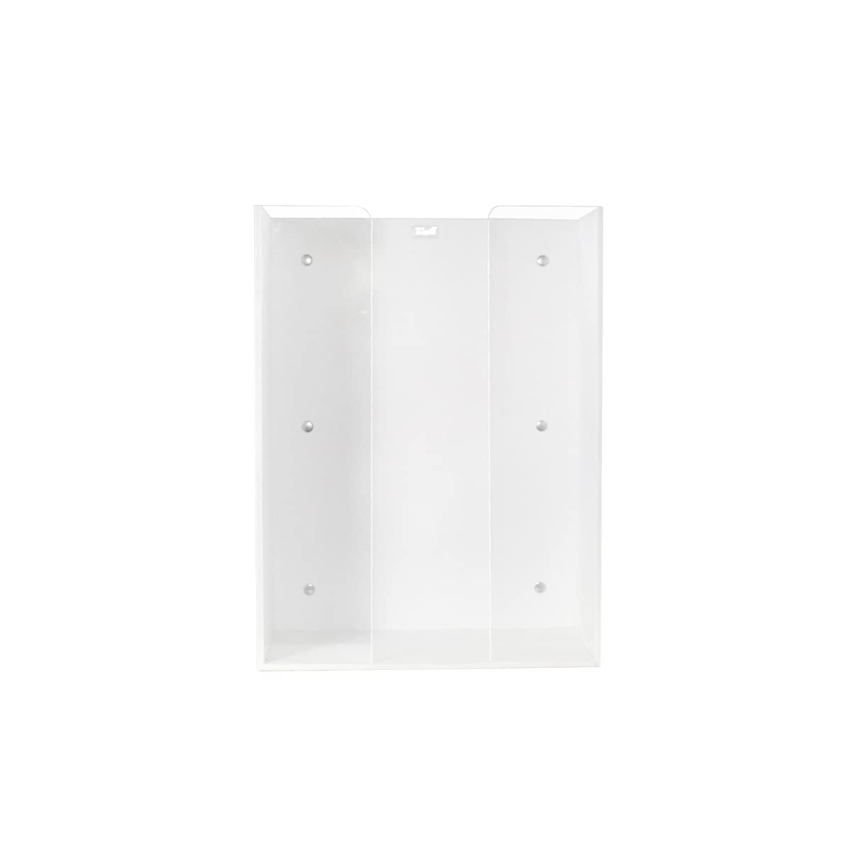 TrippNT White Triple Glove Box Holder with Clear Acrylic Front & Magnetic Mount - Perfect for Lab, Pharmacy, and Medical Storage Organization