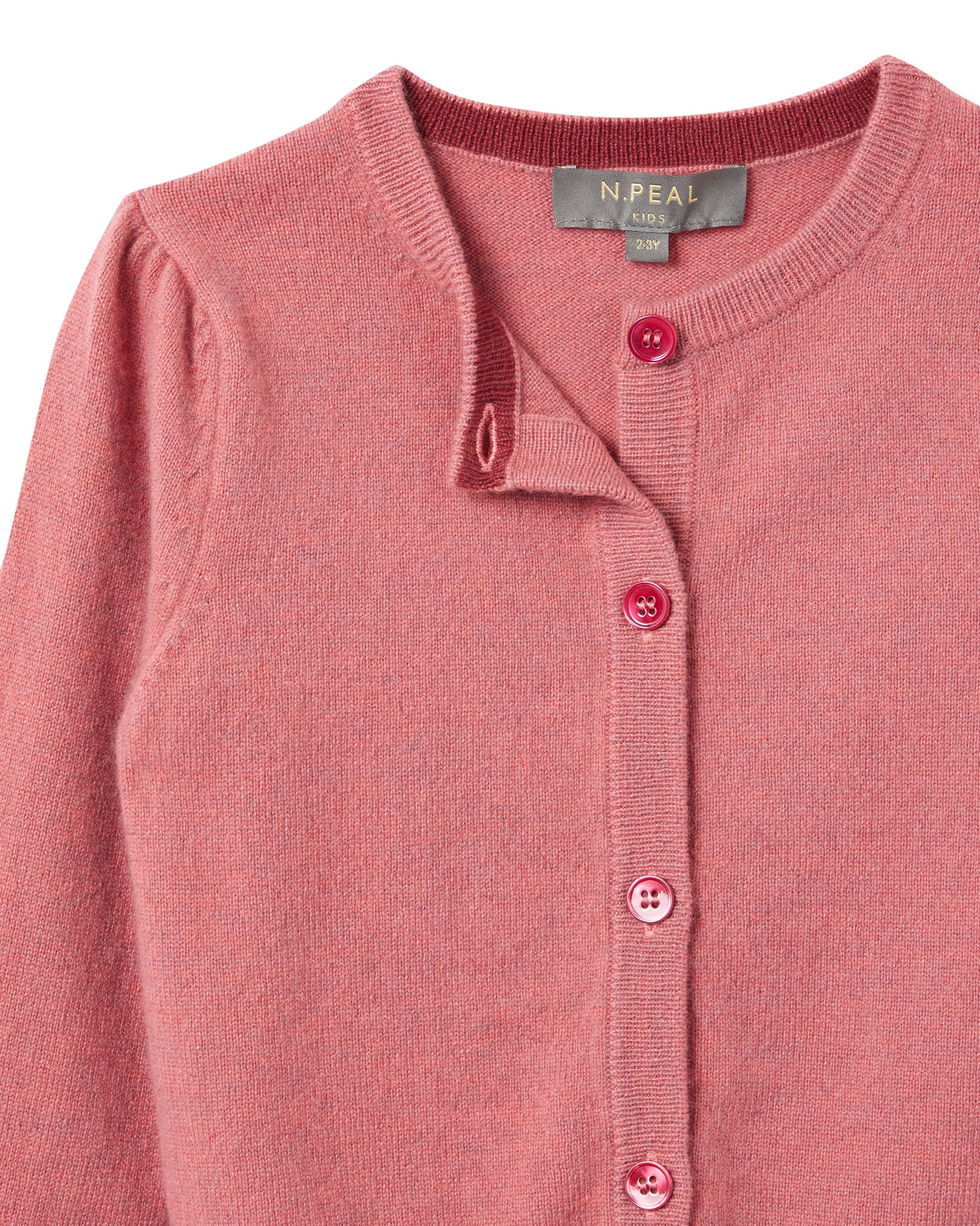 Soft Girls Cashmere Cardigan - Round Neck Heather Pink Sweater for Kids - Perfect for School, Playdates & Cozy Winter Wear
