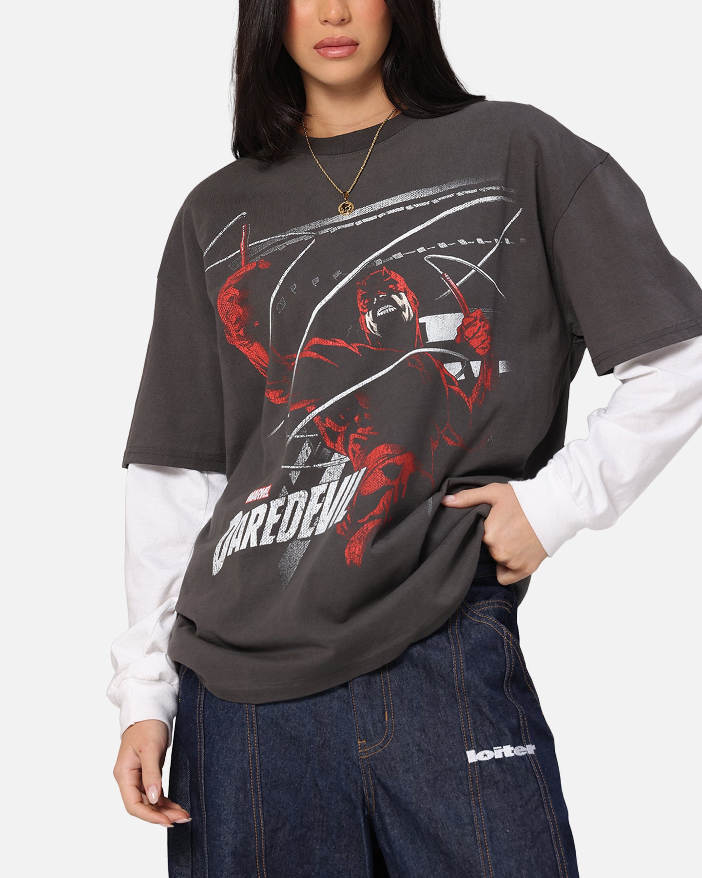 Marvel Daredevil Graphic T-Shirt for Men - Vintage Superhero Tee with Black Wash - Perfect for Cosplay, Comic Con & Casual Wear