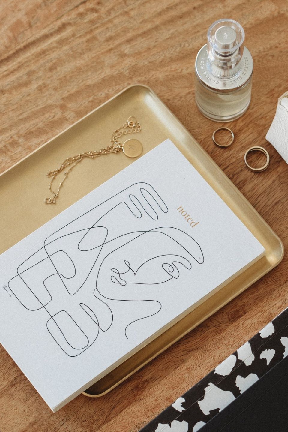 Abstract Face White Notebook - Stylish Journal for Writing, Sketching & Note Taking - Perfect for School, Office & Creative Projects