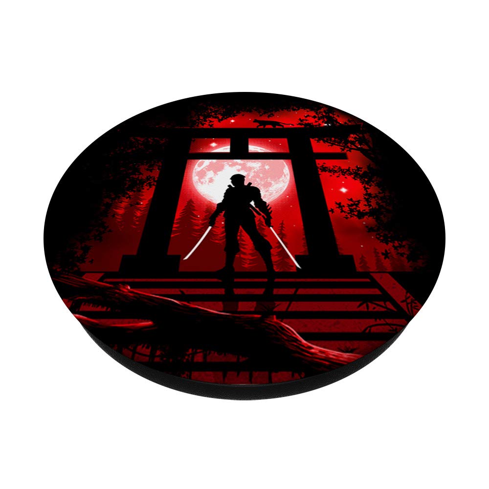 Red Ninja in Torii PopSockets Swappable PopGrip - Phone Grip Stand for iPhone, Samsung & Smartphones - Perfect for Gaming, Selfies & Daily Use