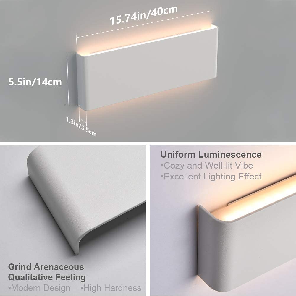 Aipsun Modern Aluminum LED Wall Sconce - Indoor Wall Lighting Fixture for Living Room, Bedroom, Hallway & Office Decor