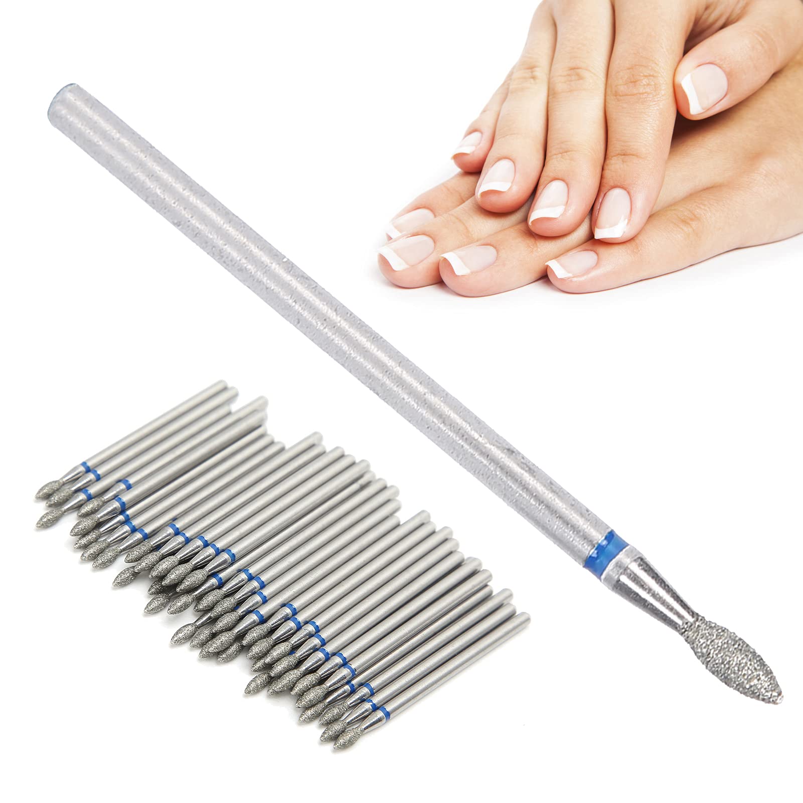 50pcs Tungsten Carbide Nail Drill Bits for Acrylic Nails - 2.3mm Professional Manicure Tool with Grinding & Polishing Heads - Perfect for Nail Salon, Home DIY & Nail Art Enthusiasts
