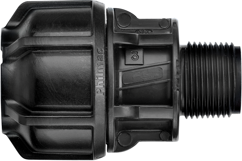 Philmac Compression Male Adapter IPS OD to PE MNPT Fitting - High-Quality Brass Plumbing Connector for Irrigation, Water Supply & Industrial Piping Systems