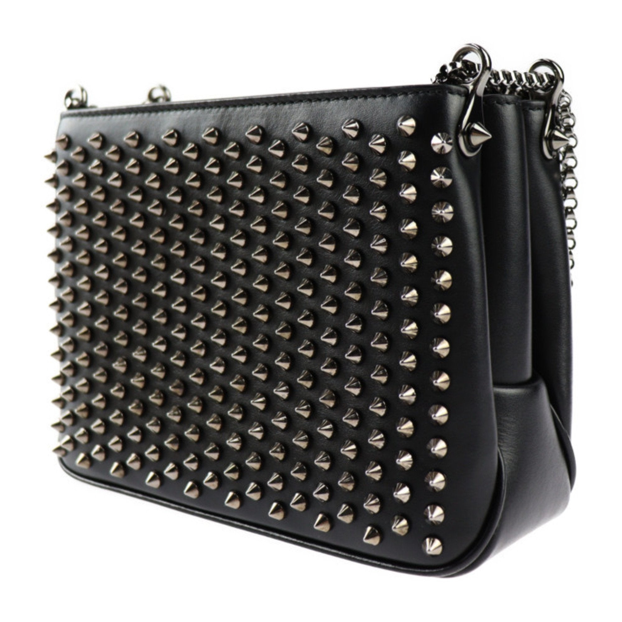 Stylish Black Leather Shoulder Bag with Silver Chain Strap - Perfect for Work, Travel & Everyday Use