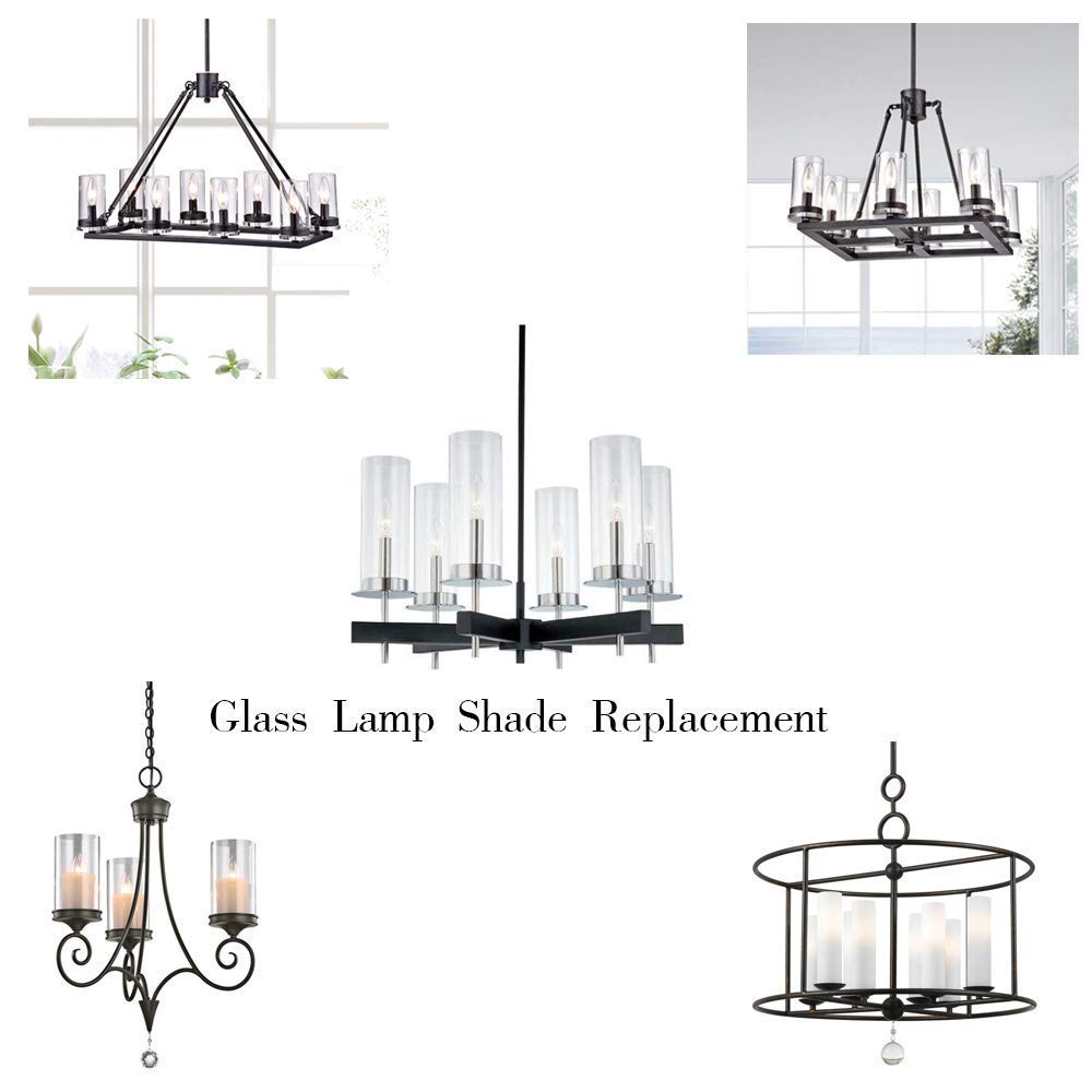 6x8 Inch Bubble Straight Cylinder Glass Lamp Shade Replacement - Clear Glass Shade for Table Lamps, Floor Lamps & Pendant Lights - Decorative Lighting for Living Room, Bedroom & Office