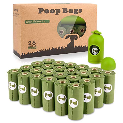 **Yingdelai Extra Thick Biodegradable Dog Poop Bags - 390 Scented Eco-Friendly Waste Bags with Dispenser (26 Rolls) - Leak Proof & Strong for Small & Large Dogs - Perfect for Walks, Parks & Travel**