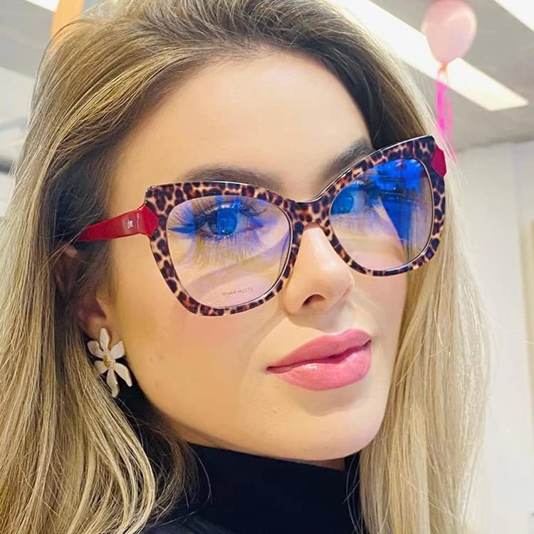 Stylish Bullabulling Cat Eye Reading Glasses for Women - Oversized Blue Light Blocking Computer Glasses for Work, Reading & Screen Time