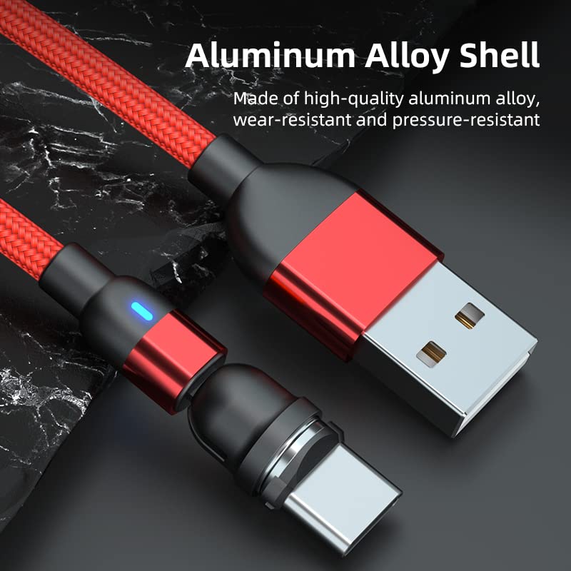 BITHAI 2-Pack Magnetic Charging Cable (1.6ft & 10ft) - USB C, Micro USB & Lightning Compatible - Fast Charging for iPhone, Samsung & Android - Perfect for Home, Office & Travel