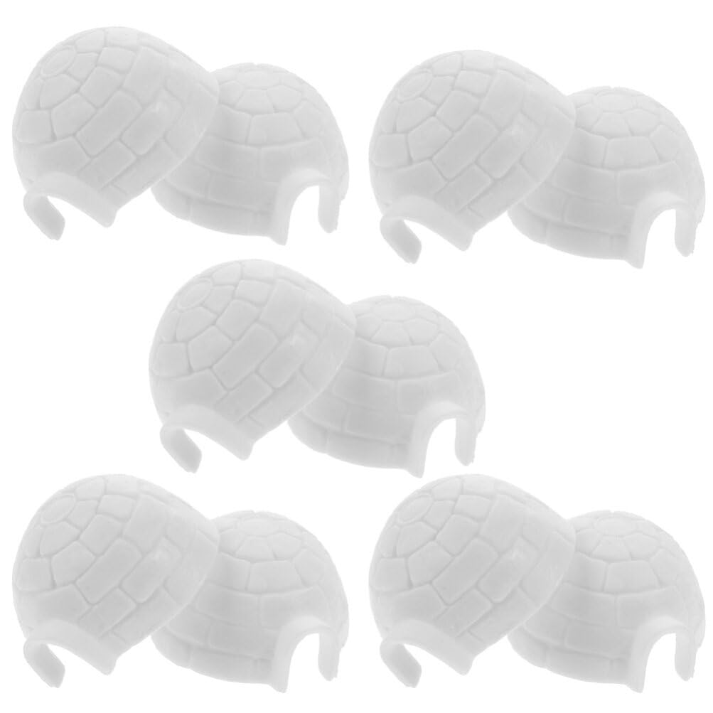 10pcs Mini Igloo Figurines - Lifelike Arctic Ice House Models for Dollhouse Decor, Cake Toppers & Micro Landscapes | Miniature Igloo Statues for Winter Scenes, Christmas Displays & Educational Toys