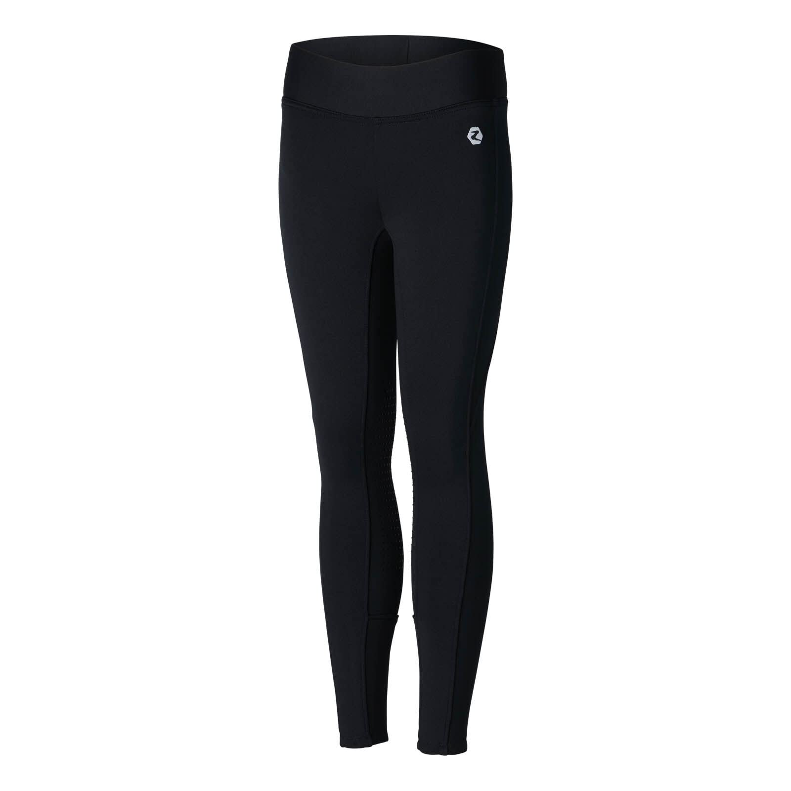 HORZE Active Kids Winter Silicone Knee Patch Tights for Girls & Boys - Dark Navy - XXS - Warm & Durable Winter Leggings for Outdoor Play, Skiing & Snow Sports