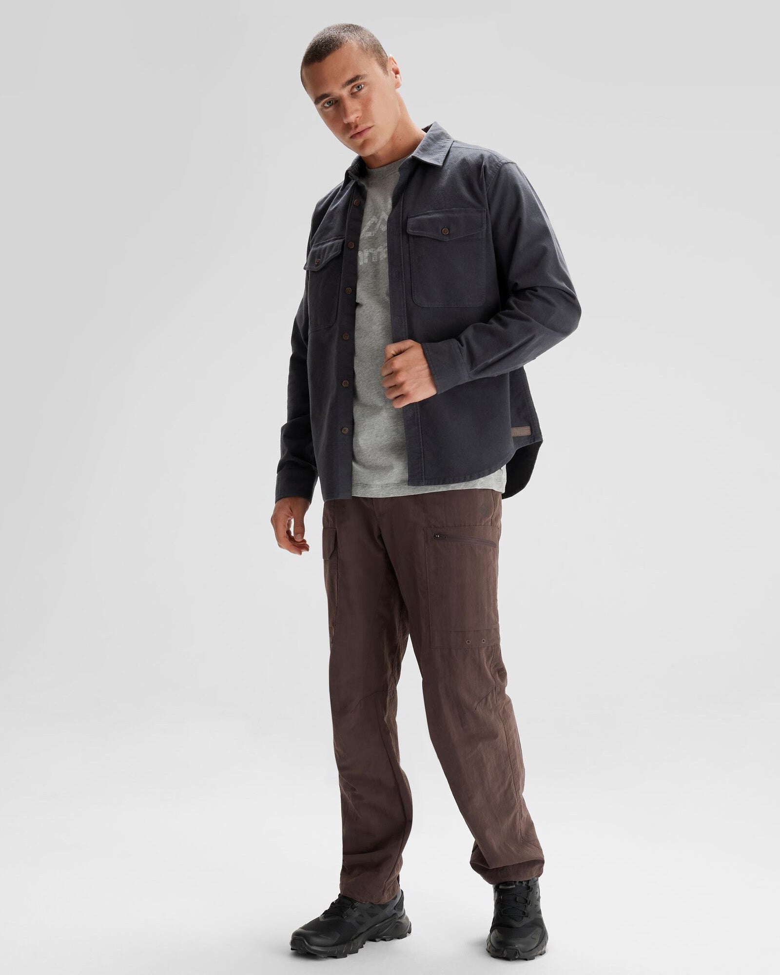 Men's Huntly Moleskin Long Sleeve Shirt - Comfortable Casual Button Down for Outdoor Activities & Night Wear