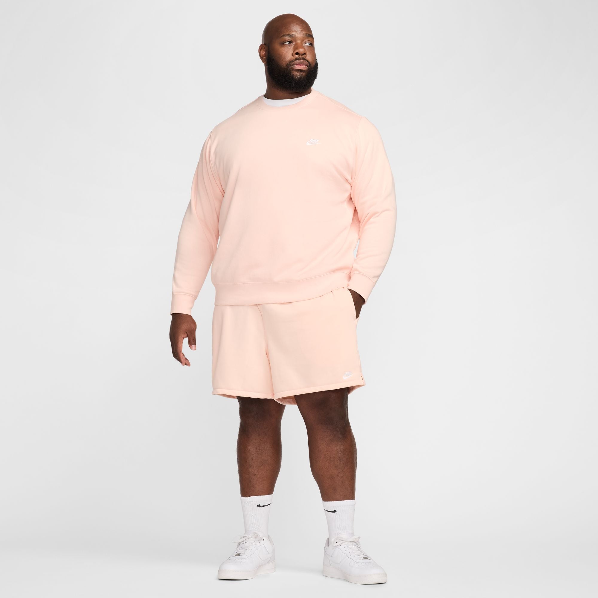 Men's Nike Sportswear Club Fleece Crew Sweatshirt - Comfortable Cotton Blend Pullover for Casual Wear, Gym & Lounge - Classic Logo Design for Everyday Style