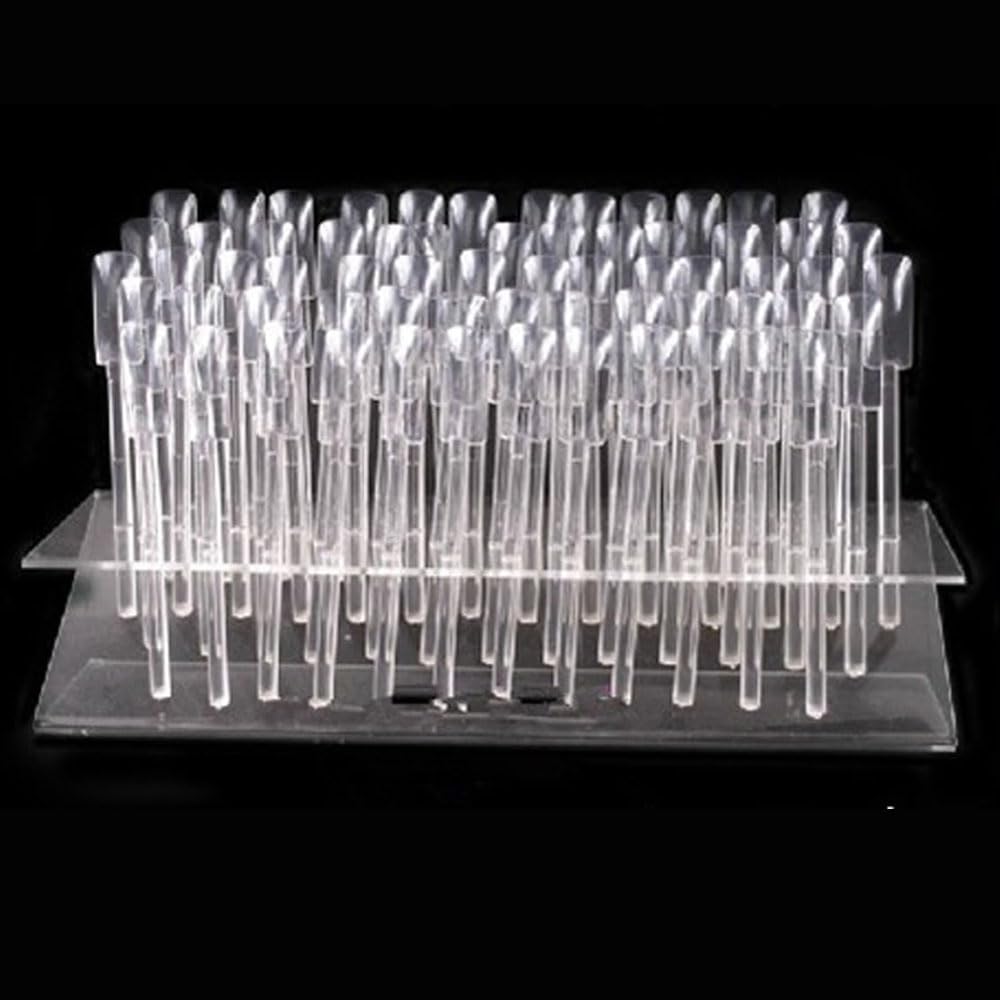 64 PCS UV Gel Nail Tips - Acrylic Nail Display Stand for Salon Practice