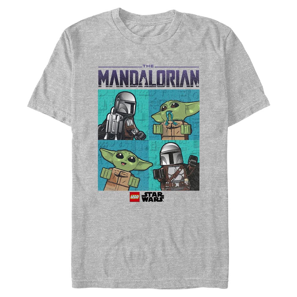 Lego Star Wars Boxy Mando and Grogu Men's Short Sleeve T-Shirt | Officially Licensed Fifth Sun Graphic Tee | Perfect for Cosplay, Gifts & Everyday Wear