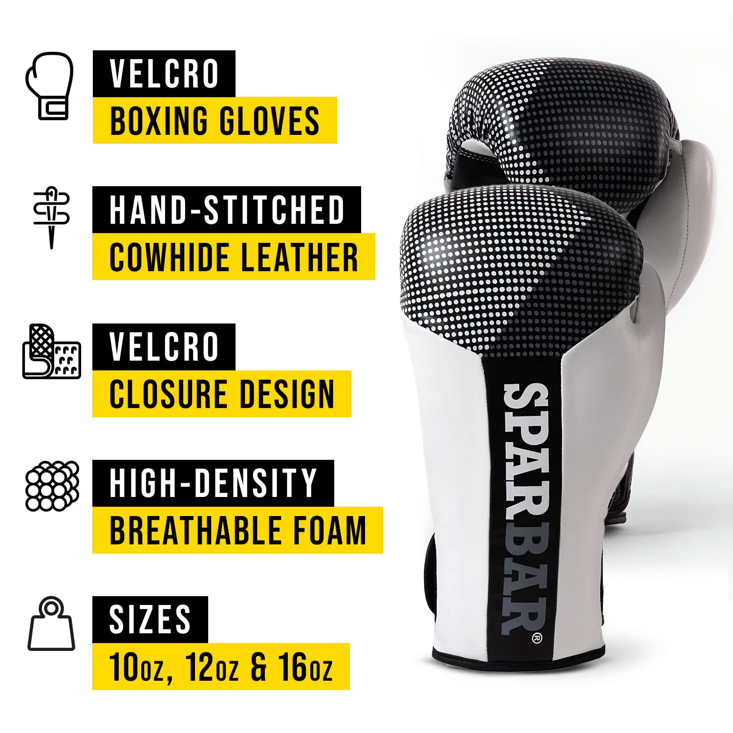 Premium SB1 Velcro Boxing Gloves - Genuine Leather Training Gloves for Punching Bag, Kickboxing & MMA - Adjustable Wrist Support for Men & Women - Ideal for Gym Workouts, Sparring & Martial Arts Training