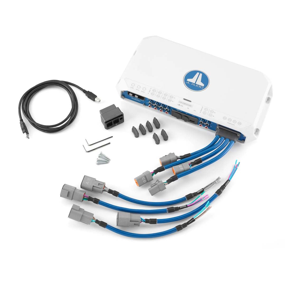 JL Audio MV800/8i MVi Series 8-Channel Marine Amplifier with DSP - 800W Class D Power for Boats, Yachts & Watercraft Audio Systems