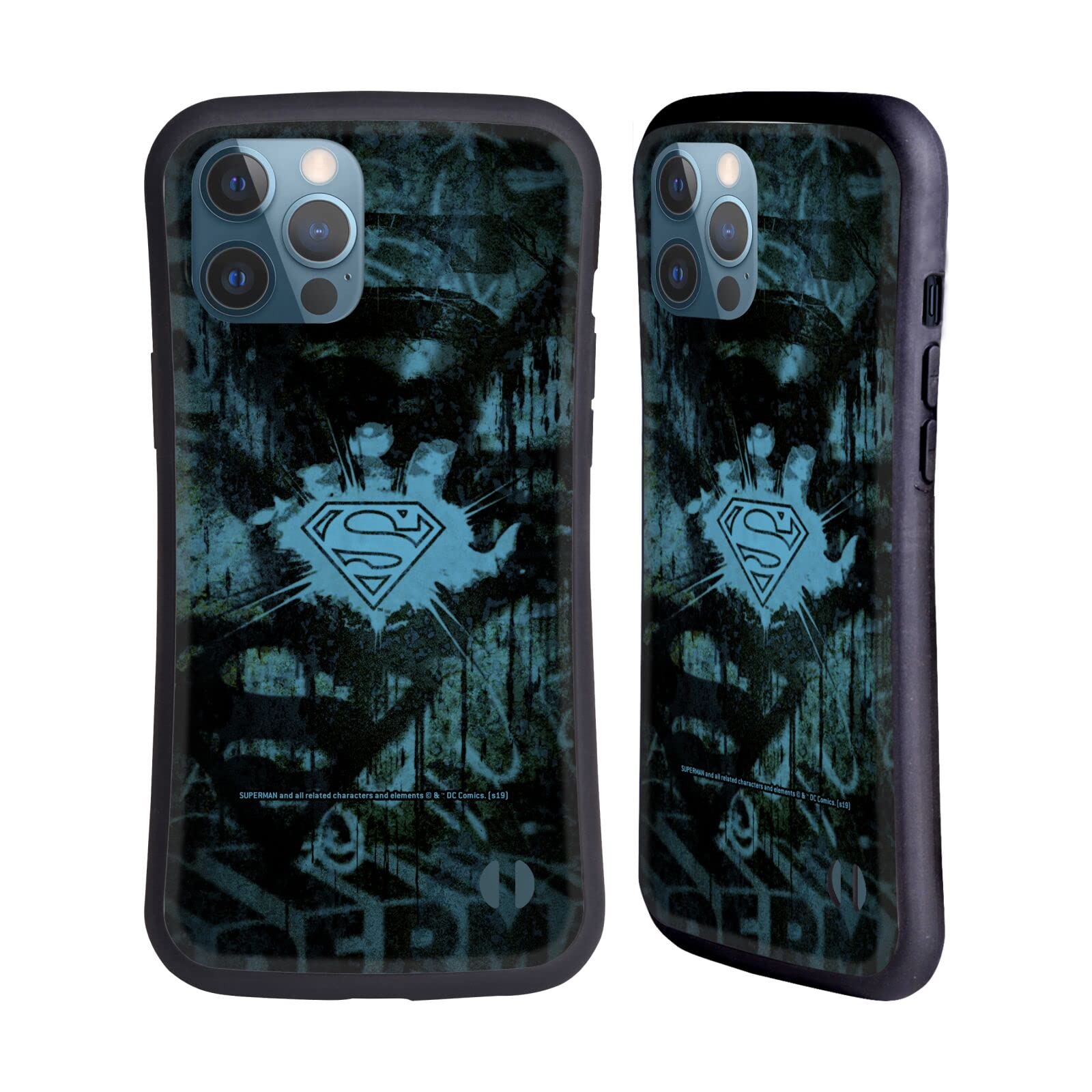 Official Superman DC Comics Vintage Graffiti Hybrid Case for iPhone 12 Pro Max - Licensed Superhero Phone Cover with Fashion Design - Perfect for Fans, Daily Use & Gift Giving