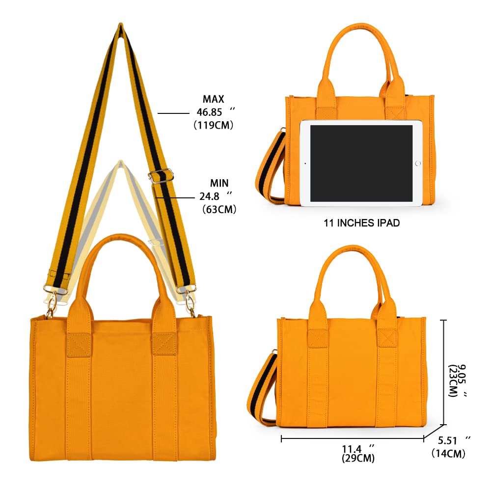 Stylish Canvas Tote Bag for Women - Durable Cotton Shoulder Bag with Top Handle & Crossbody Strap | Perfect for Work, Shopping & Travel Accessories